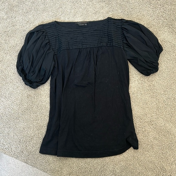 BCBGMaxAzria Tops - Black puff sleeve top